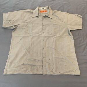 Mission Linen Supply Shirt Mens 2XL Short Sleeve Work Uniform Button Up C592
